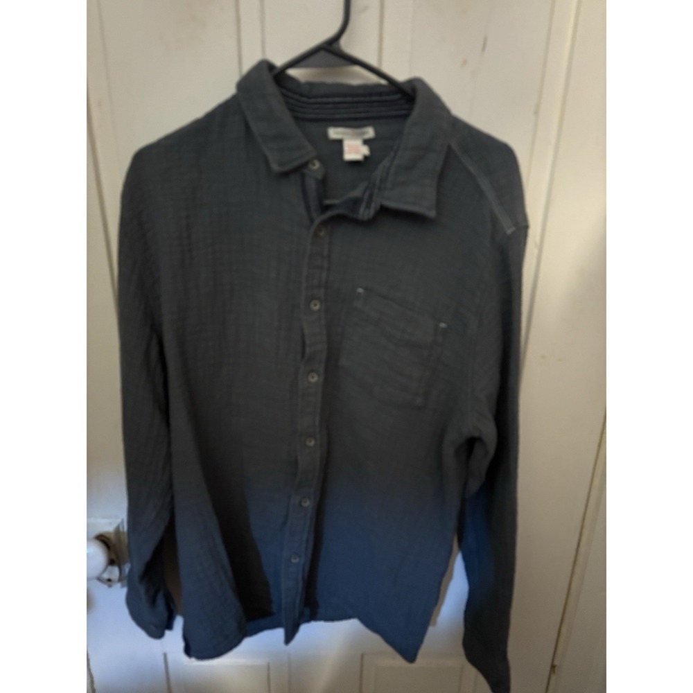 2 Carbon2Cobalt Men's Cotton Button Down Shirts Blue Textured Casual L - Picture 2 of 16